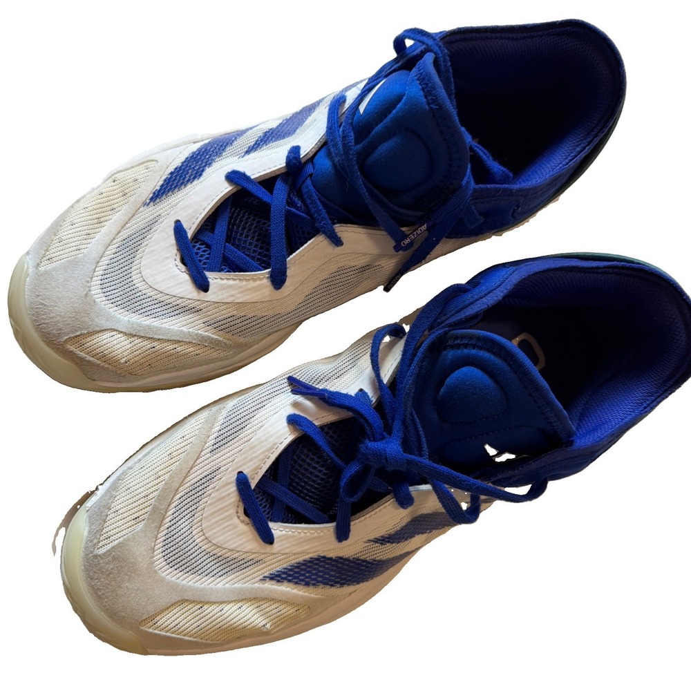 Adidas Adizero Men's 11.5 JQ6686 White Blue Athletic Running Shoes Sneakers 1835